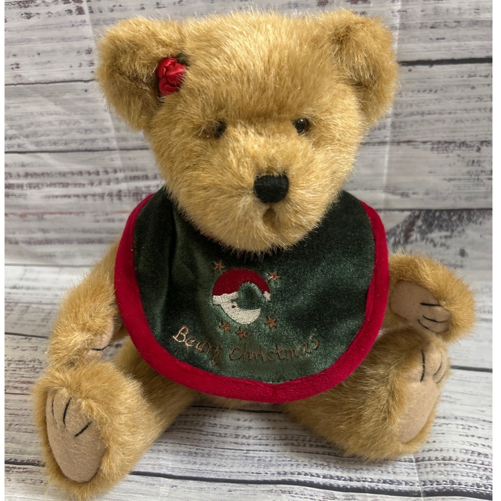 VTG Boyds Bears T.J.s Best Dress Baby Noel Holiday Christmas Plush Bear Bib